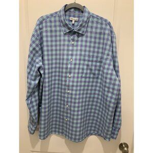 Peter Millar Shirt XXL Men's Button Up Blue Purple Long Sleeve